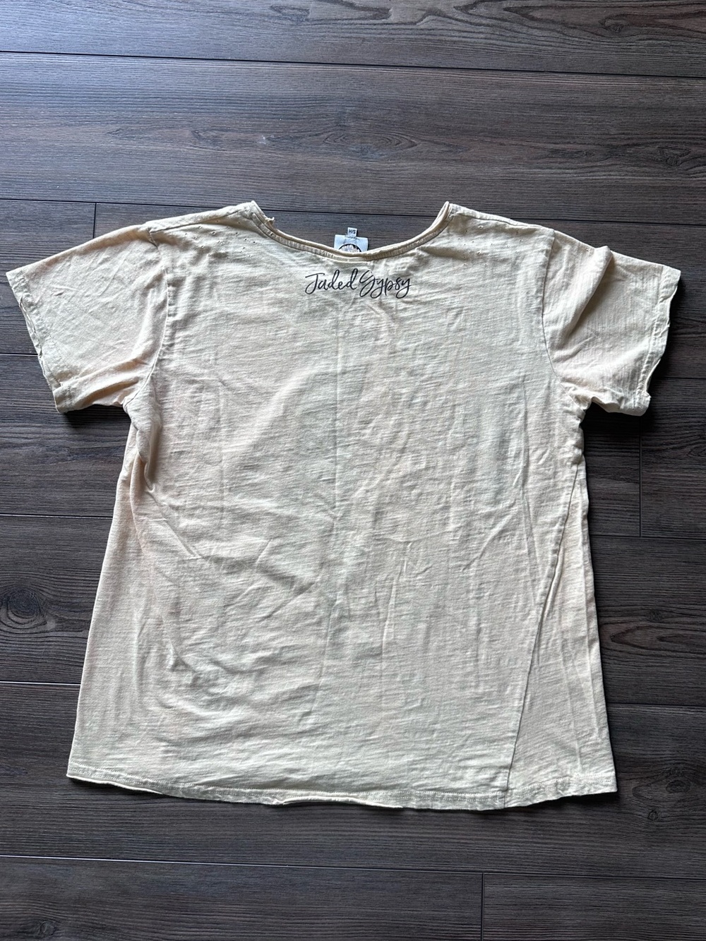 Jaded Gypsy Sacred Heart Graphic Tee Cream Boho Top Size S/M EUC - Picture 10 of 11